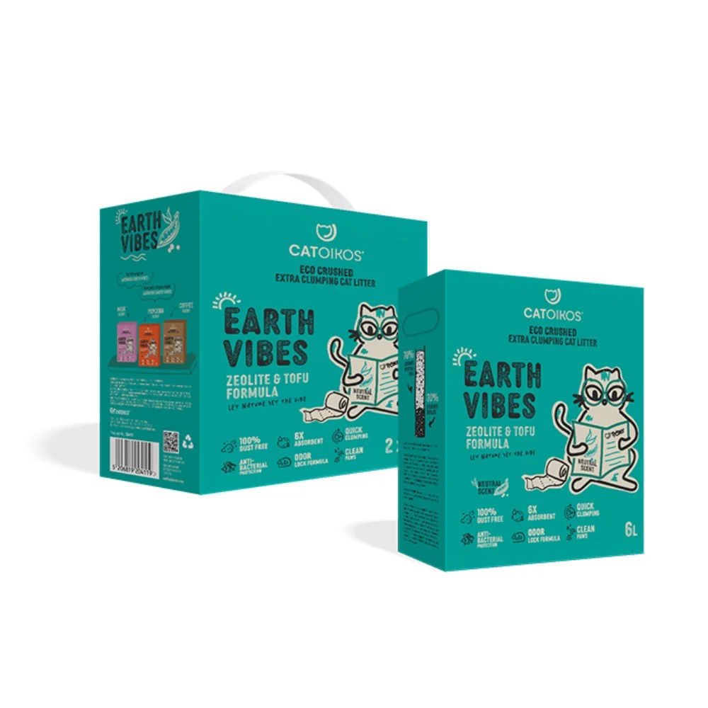 Φωτογραφία προϊόντος: Αμμος Γάτας Catoikos Earth Vibes Tofu + Zeolite Χωρίς Άρωμα 12lt