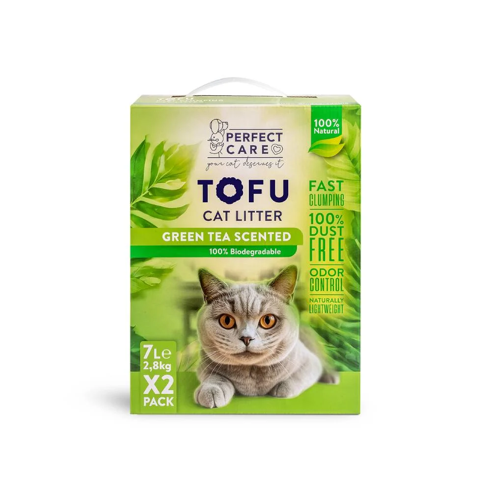 Φωτογραφία προϊόντος: Άμμος Γάτας Perfect Care Cat Tofu Πράσινο Τσάι 14lt (2 x 7lt)