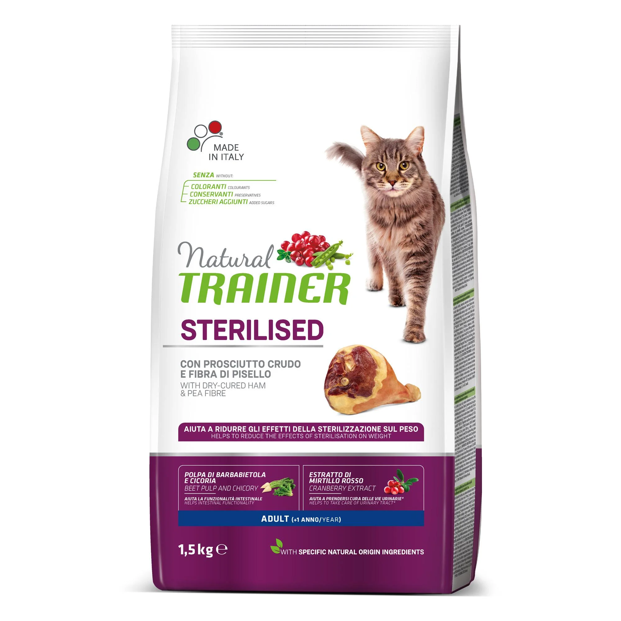 Φωτογραφία προϊόντος: Natural Trainer Adult Sterilised -Prosciutto 1.5KG