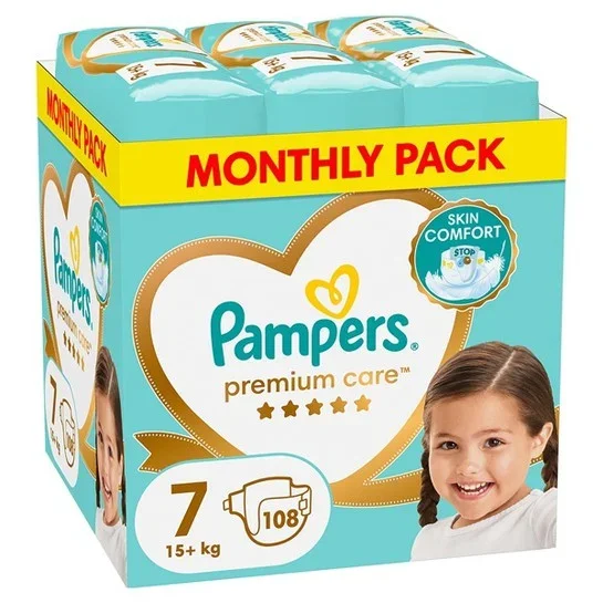 Φωτογραφία προϊόντος: PAMPERS Πάνες Premium Care Monthly Pack No7 (15+Kg) 108τμχ.