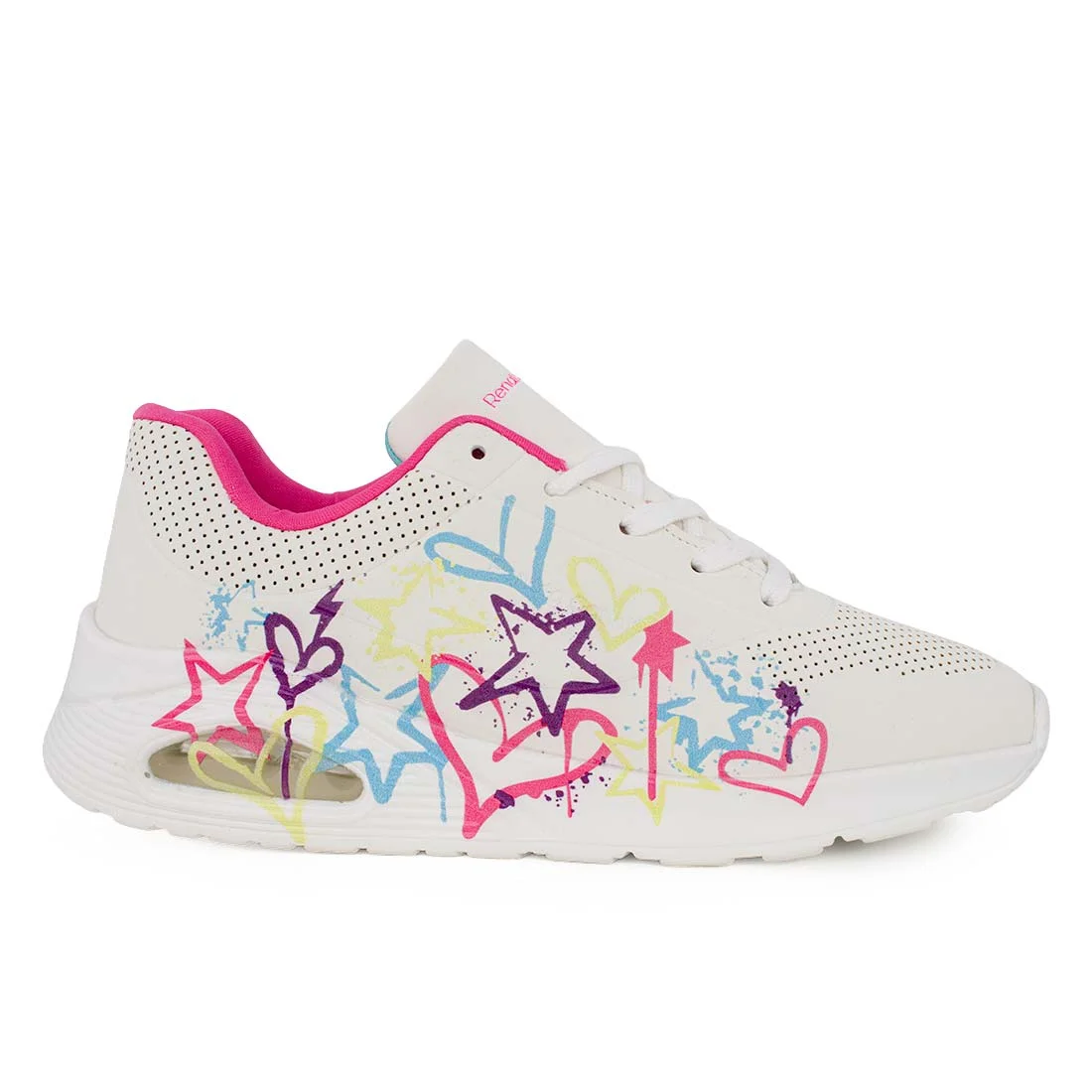 Φωτογραφία προϊόντος: Renato Garini 901-32403 Εφηβικό sneaker για κορίτσι σε συνθετικό δέρμα Λευκό/Multi