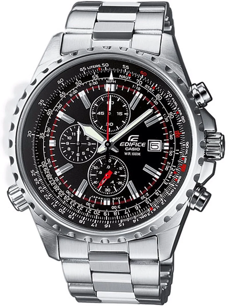 Φωτογραφία προϊόντος: Casio Edifice Ρολόι Χρονογράφος Μπαταρίας με Ασημί Μεταλλικό Μπρασελέ EF-527D-1AVEF