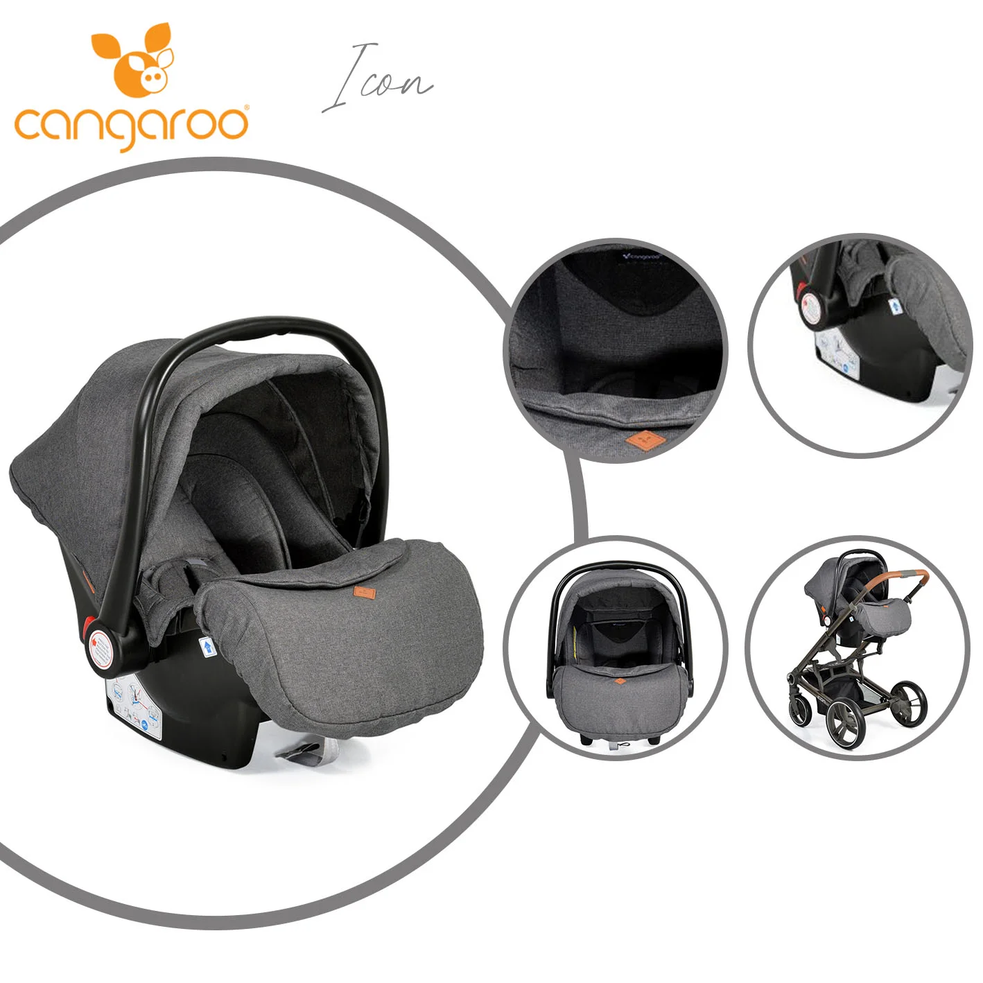 Φωτογραφία προϊόντος: CANGAROO - Car seat MACAN/ICON grey - 3801005150397