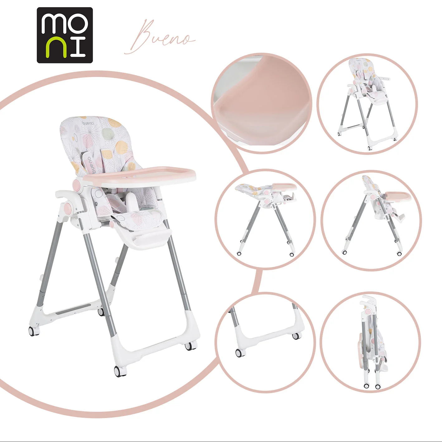 Φωτογραφία προϊόντος: MONI - High chair Bueno pink - 3801005151080