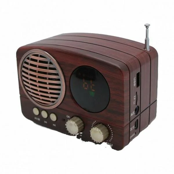 Φωτογραφία προϊόντος: OEM Retro Επιτραπέζιο Ραδιόφωνο Επαναφορτιζόμενο με Bluetooth και USB CMiK MK-616BT Καφέ