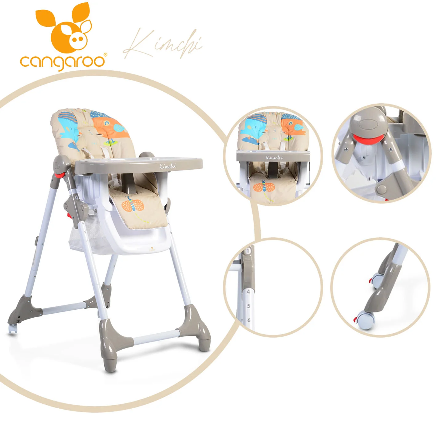 Φωτογραφία προϊόντος: CANGAROO - High chair Kimchi khaki - 3800146237639