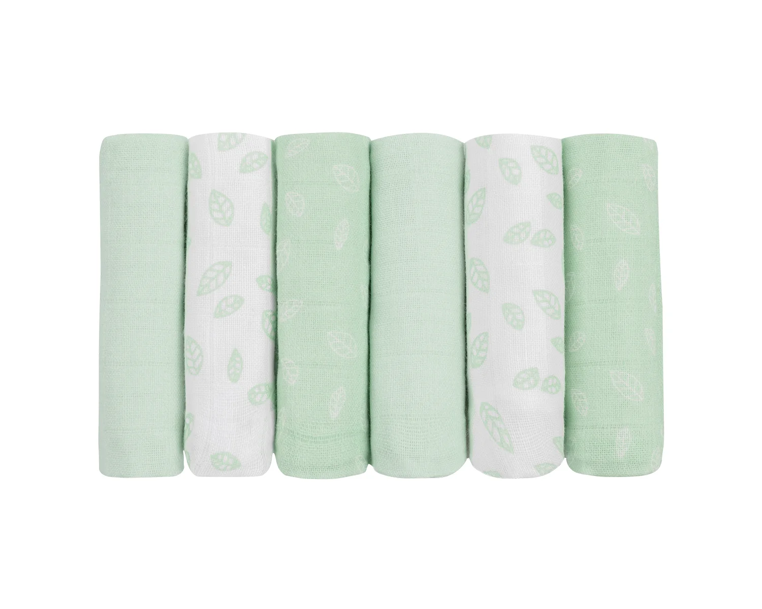 Φωτογραφία προϊόντος: Kikka Boo - Muslin cloth set 6pcs 30x30 cm Leaves Mint - 31103010080