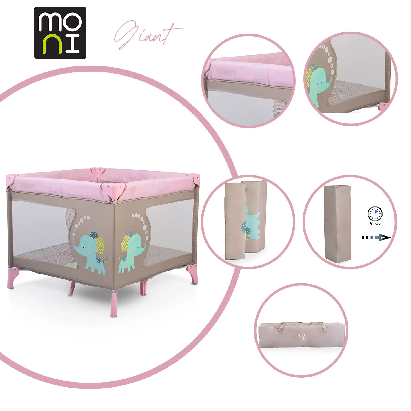 Φωτογραφία προϊόντος: MONI - Playpen Giant pink - 3800146247768