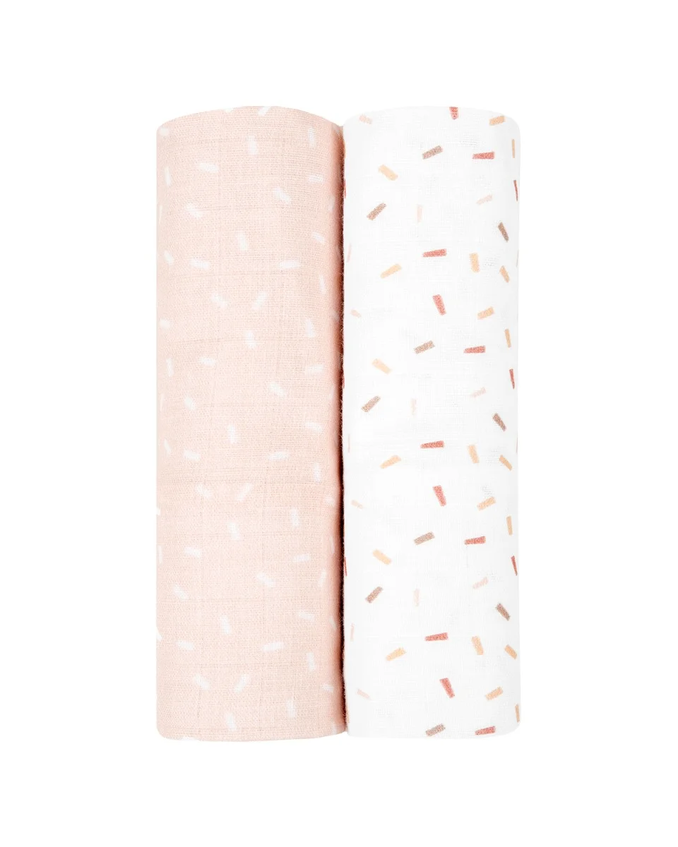 Φωτογραφία προϊόντος: Kikka Boo - Muslin swaddle set 2pcs 80x80 cm Confetti Pink - 31103010067