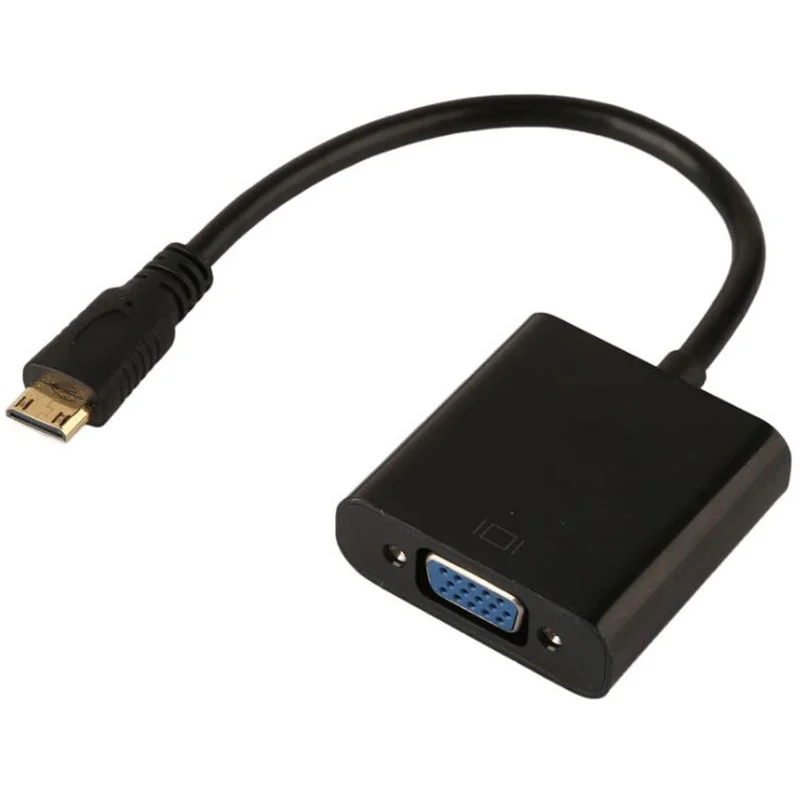 Φωτογραφία προϊόντος: Powertech Adapter HDMI 1.4V Male Mini To VGA DB15 Female 0.2M Black