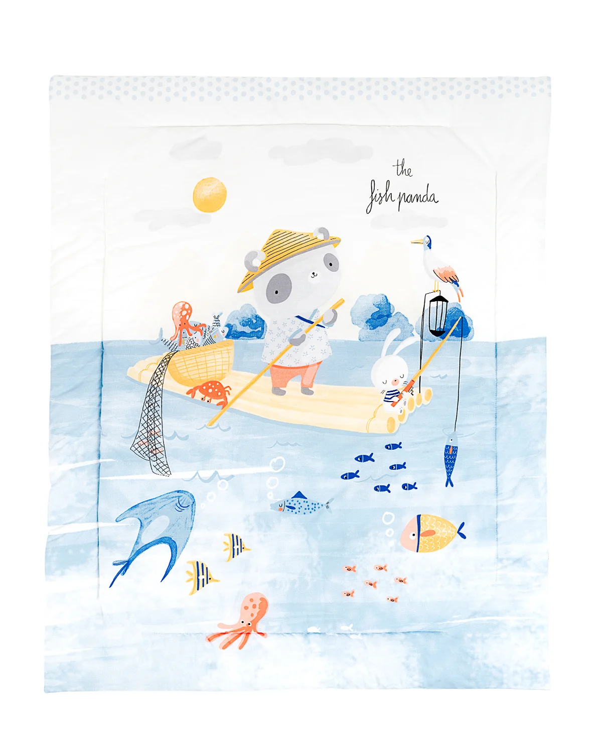 Φωτογραφία προϊόντος: Kikka Boo - Quilted cotton ranforce blanket 90/110cm The Fish Panda - 31103010042