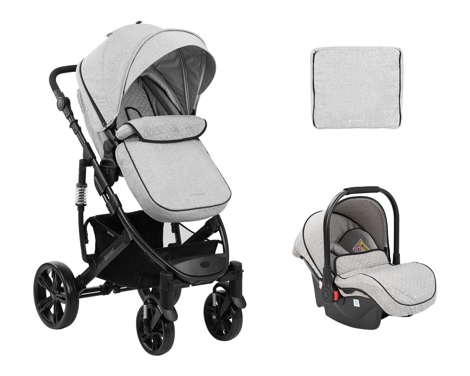 Φωτογραφία προϊόντος: Kikka Boo - Stroller 3in1 transf. seat Beloved Light Grey 2023 - 31001010218
