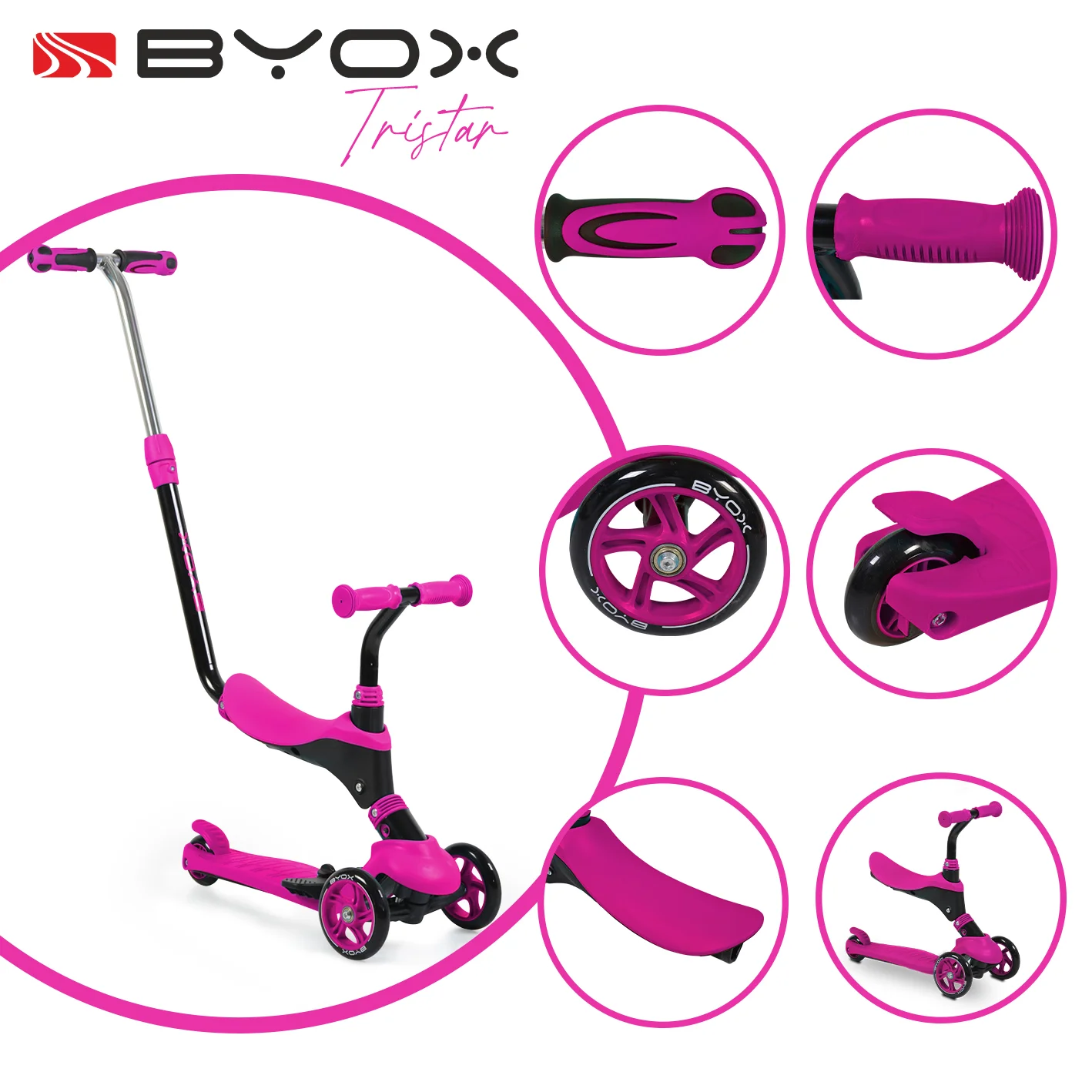 Φωτογραφία προϊόντος: BYOX - Scooter Tristar pink