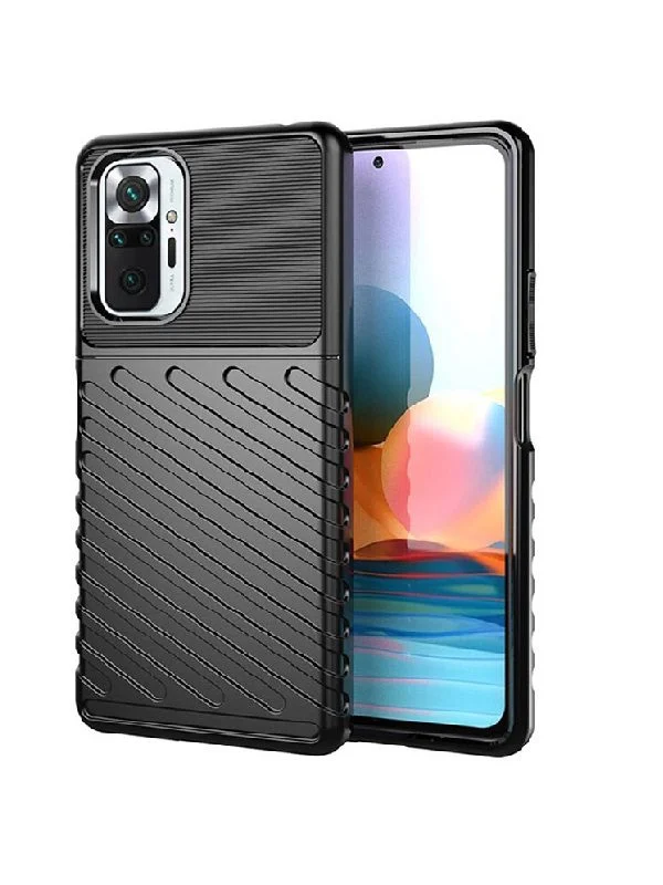 Φωτογραφία προϊόντος: ΘΗΚΗ ΣΙΛΙΚΟΝΗΣ THUNDER ΓΙΑ XIAOMI REDMI NOTE 10 4G/10S - ΜΑΥΡΗ
