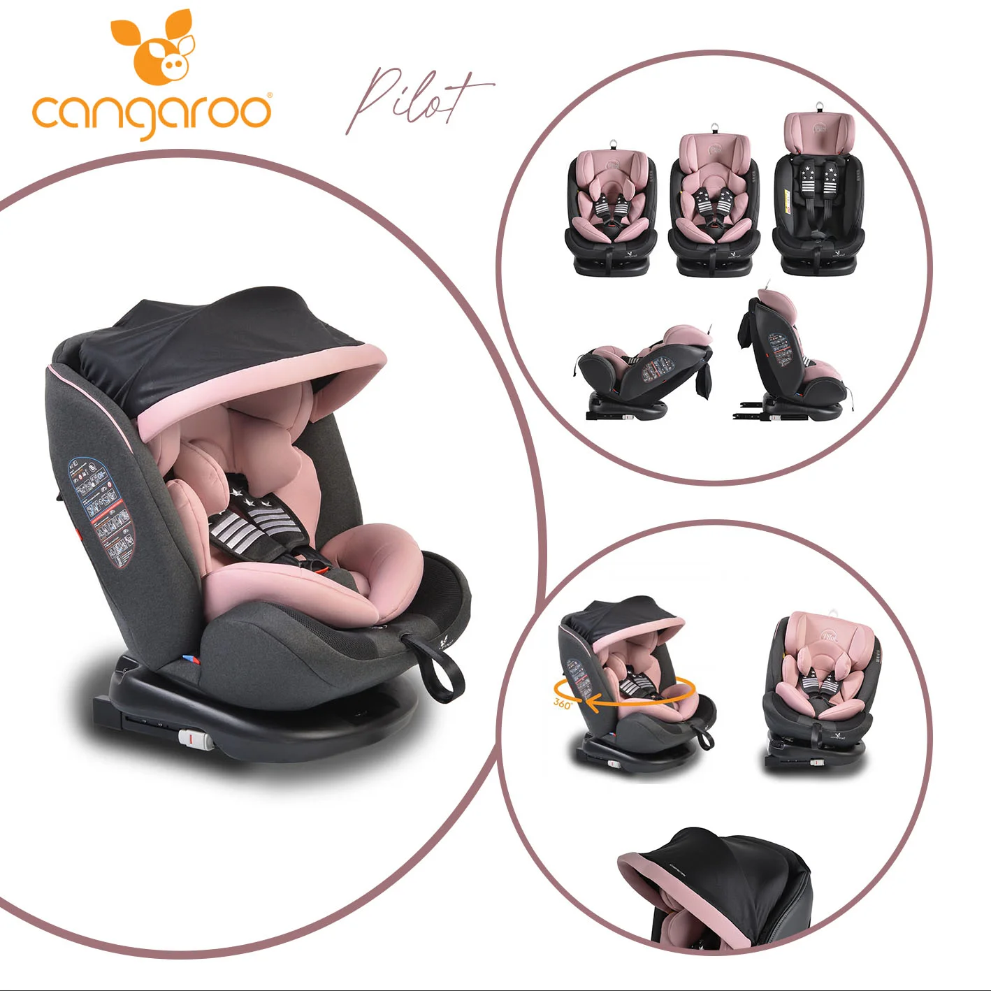 Φωτογραφία προϊόντος: CANGAROO - Car seat Pilot pink - 3801005150014