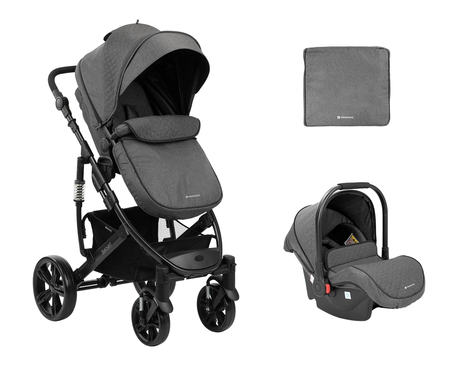 Φωτογραφία προϊόντος: Kikka Boo - Stroller 3in1 transf. seat Beloved Dark Grey 2023 - 31001010217