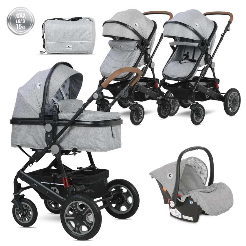 Φωτογραφία προϊόντος: LORELLI - BABY STROLLER LORA SET COOL GREY ELEPHANTS - 10021282123D