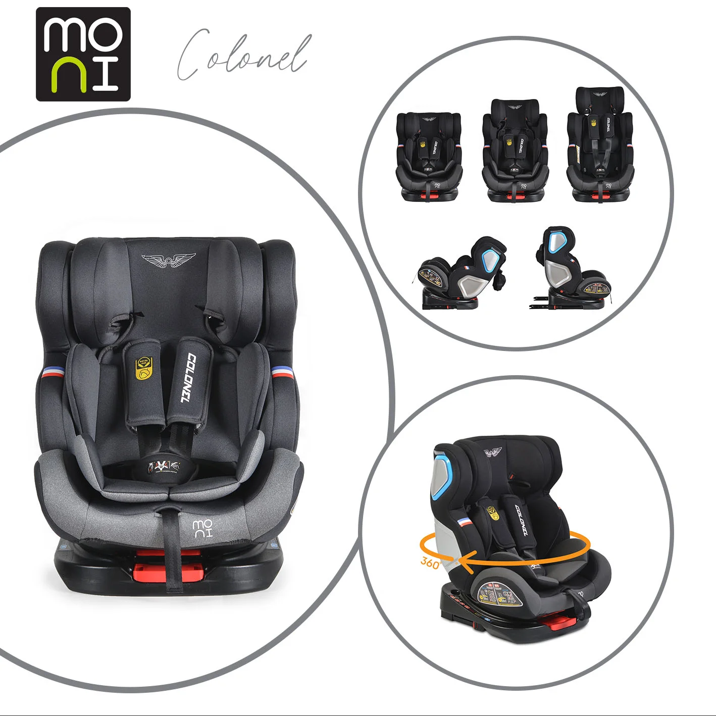Φωτογραφία προϊόντος: MONI - Car seat Colonel dark grey - 3801005150212