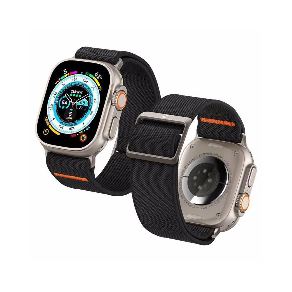 Φωτογραφία προϊόντος: Λουράκι Spigen Lite Fit Ultra από ύφασμα σε πορτοκαλί και μαύρο χρώμα (42/44/45/46/49)