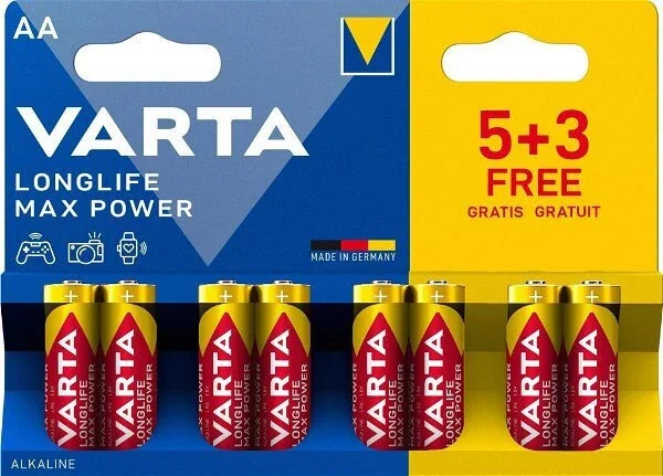 Φωτογραφία προϊόντος: Varta Longlife Max Power AAA 1.5V Αλκαλικές Μπαταρίες 8τμχ