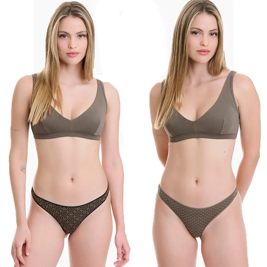 Φωτογραφία προϊόντος: Γυναικείο String Bamboo Walk 2pack W2013-69 Πολύχρωμο