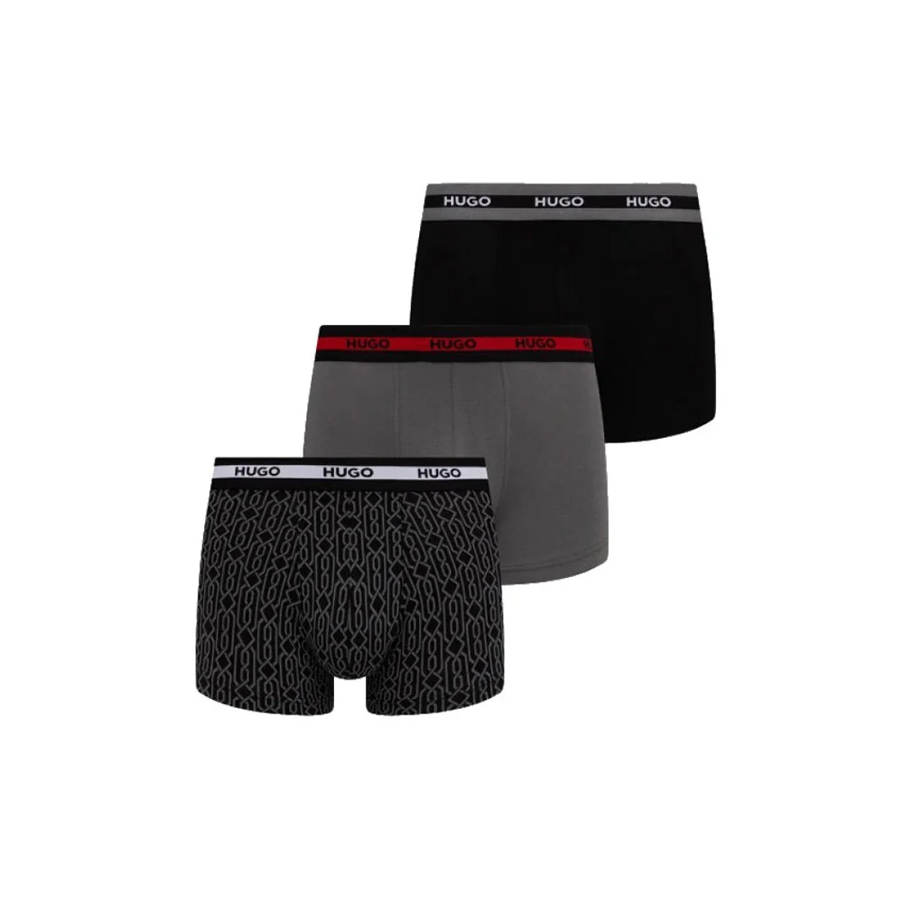 Φωτογραφία προϊόντος: Ανδρικό Boxer Cotton Stretch 3pack Hugo 50545668-960 Μαύρο Γκρι