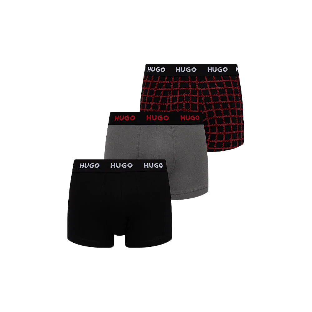 Φωτογραφία προϊόντος: Ανδρικό Boxer Cotton Stretch 3pack HUGO 50532550-961 Μαύρο Γκρι
