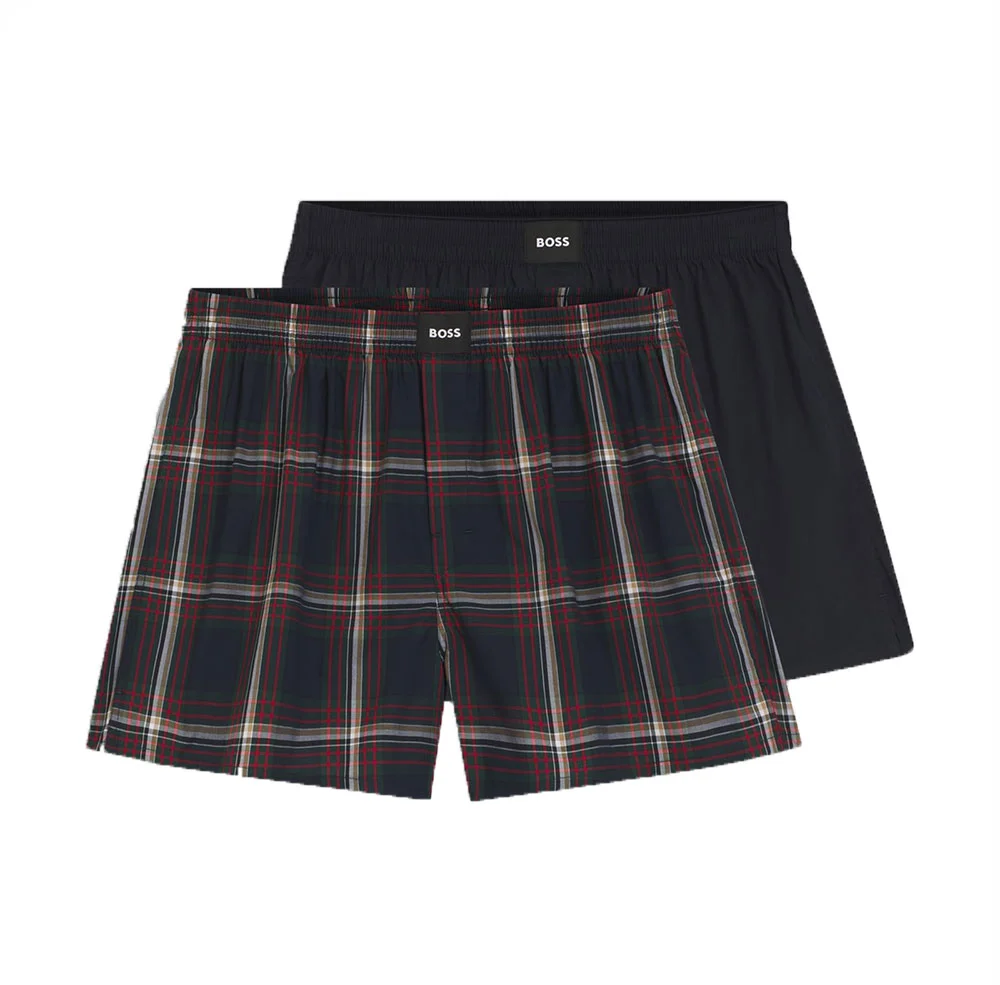 Φωτογραφία προϊόντος: Ανδρικό Boxer Ποπλίνα 2pack BOSS 50515464-460 Μπλε Σκούρο