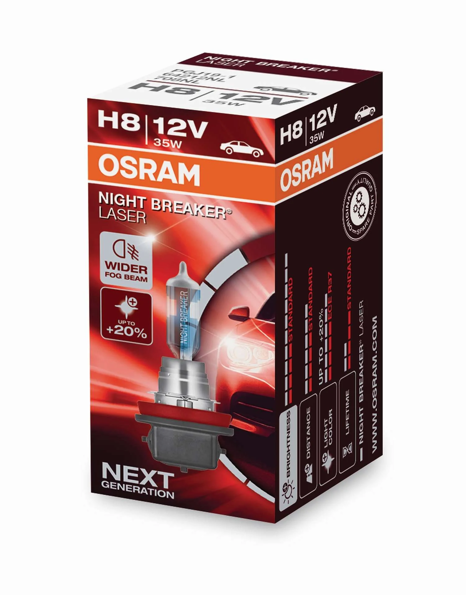 Φωτογραφία προϊόντος: OSRAM H8 12V 35W Night Breaker Laser (64212NL) 1τμχ