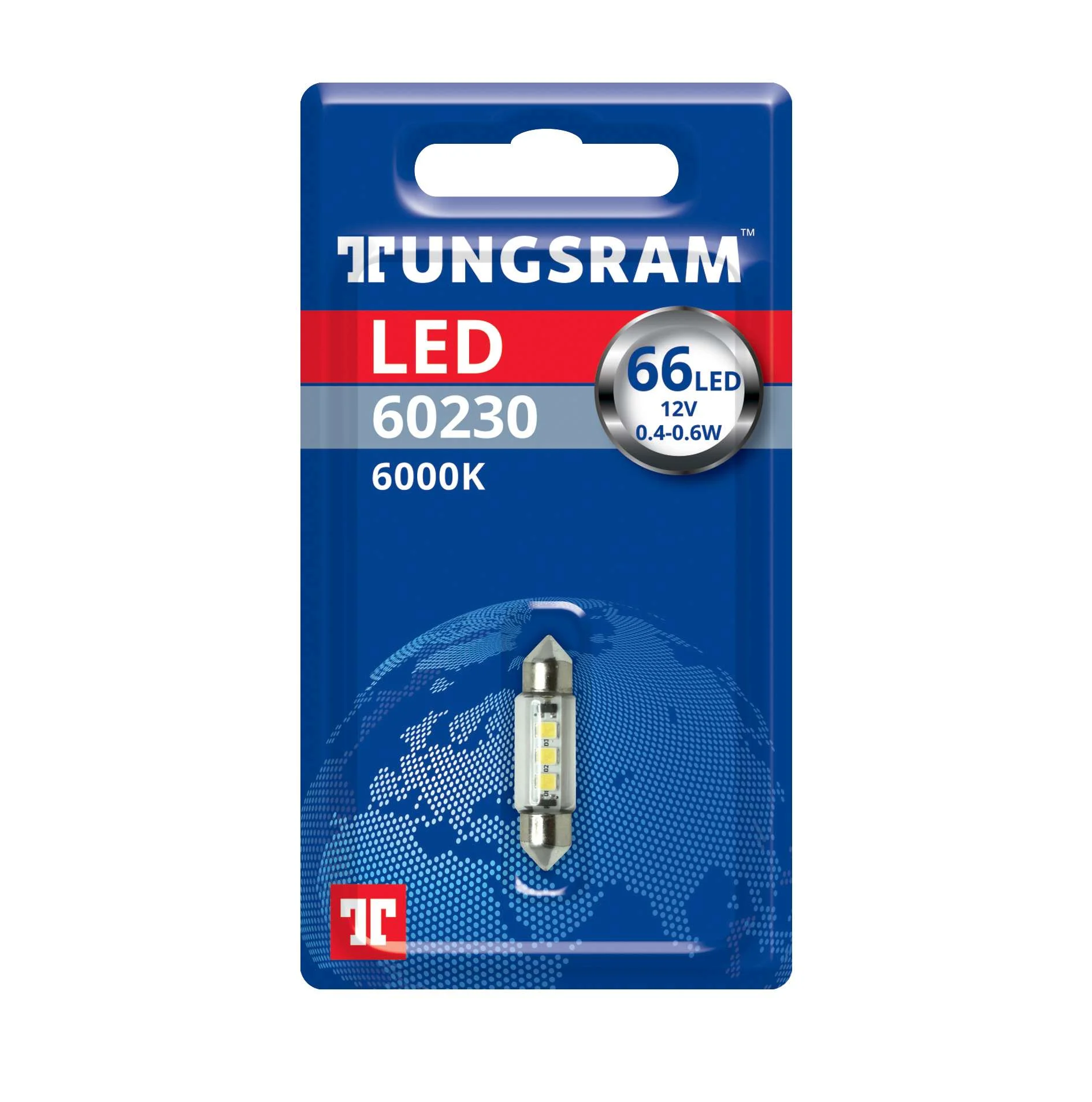 Φωτογραφία προϊόντος: TUNGSRAM LED C5W 12V 0,5W SV8.5-8 6000K (60230-BL1) 1τμχ