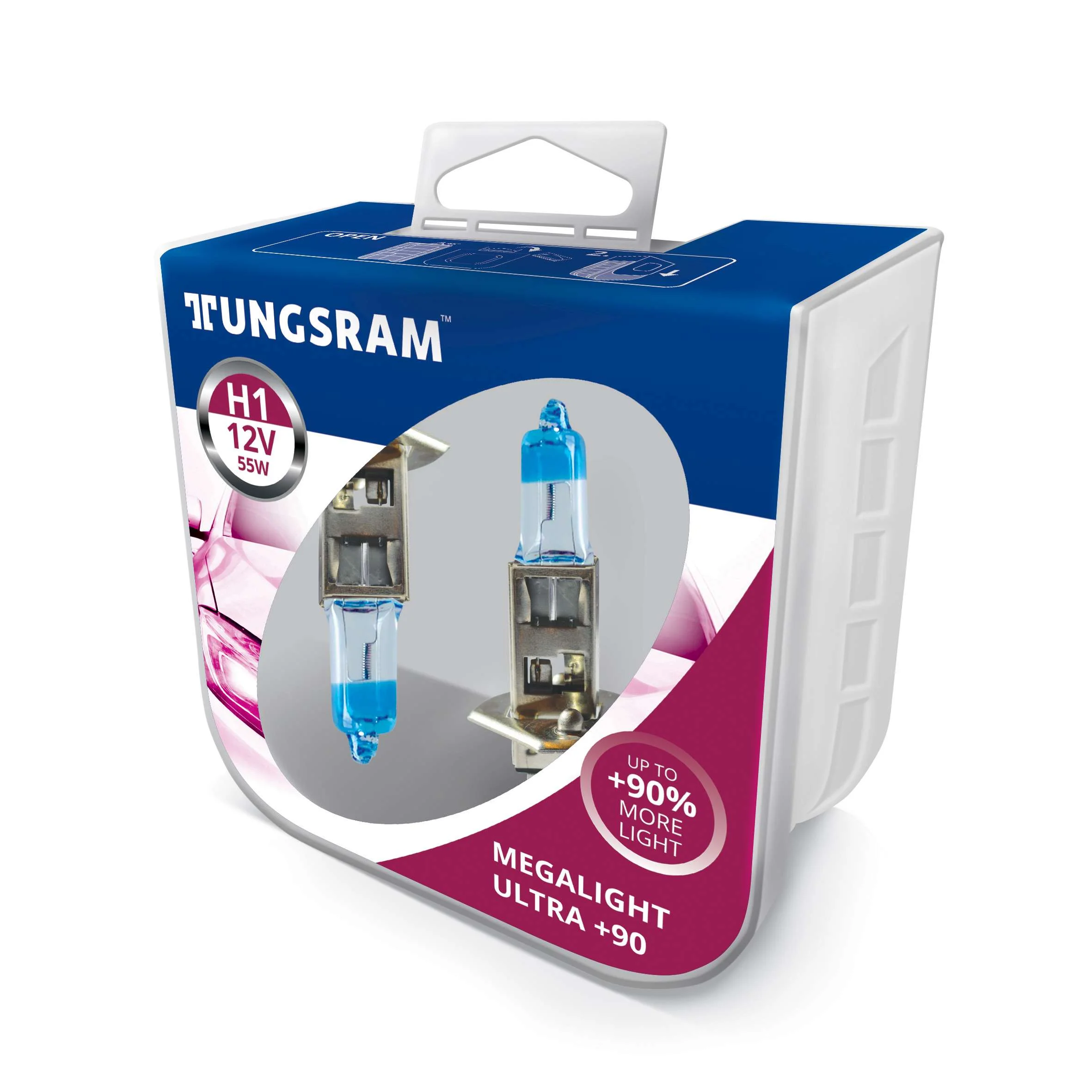 Φωτογραφία προϊόντος: TUNGSRAM H1 12V 55W P14,5s Megalight +90% ΠΕΡΙΣΣΟΤΕΡΟ ΦΩΣ (50310XU PB2) 2τμχ