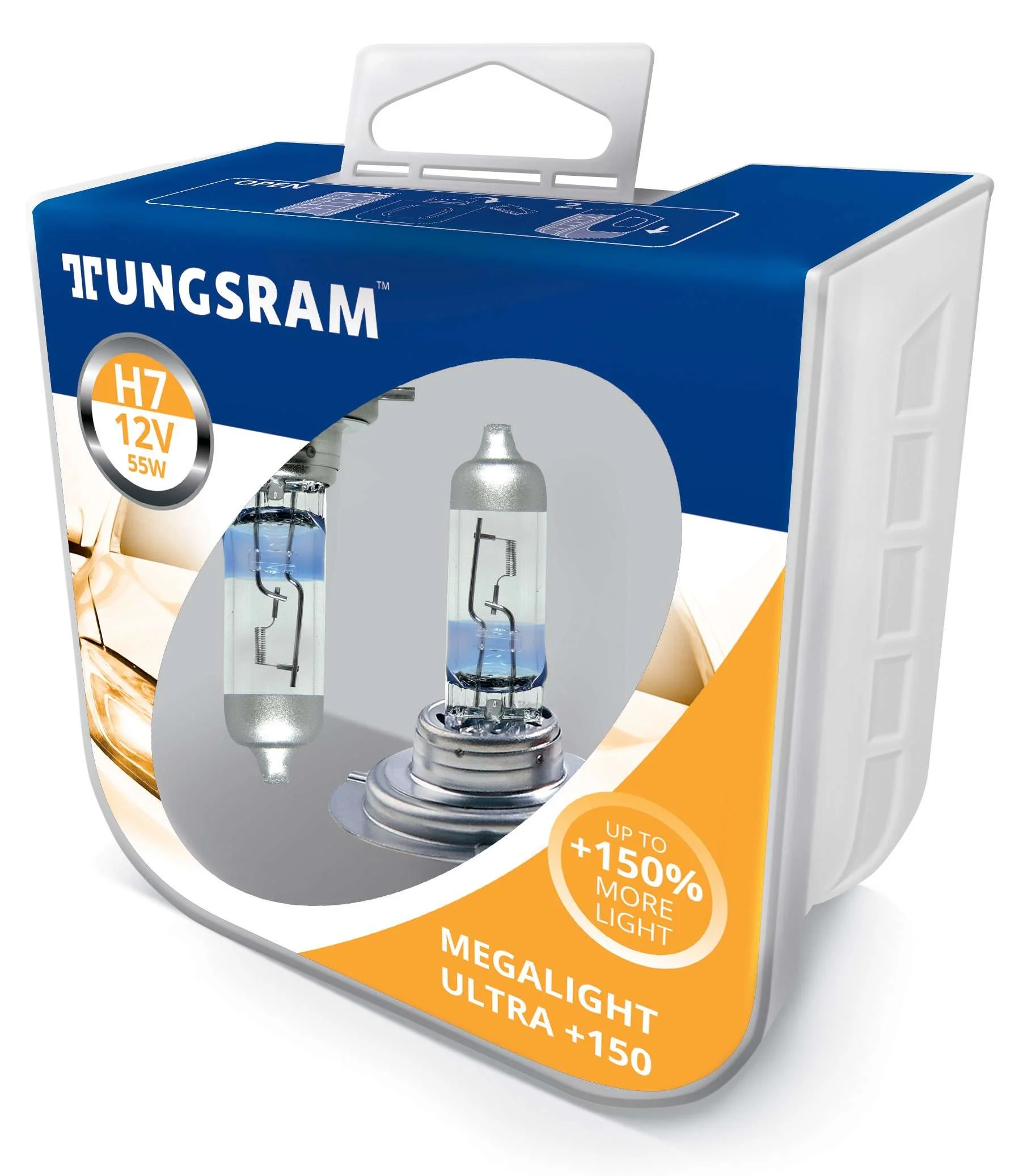 Φωτογραφία προϊόντος: TUNGSRAM H7 12V 55W PX26d MEGALIGHT ULTRA +150% ΠΕΡΙΣΣΟΤΕΡΟ ΦΩΣ (58520NXNU PB2) 2τμχ