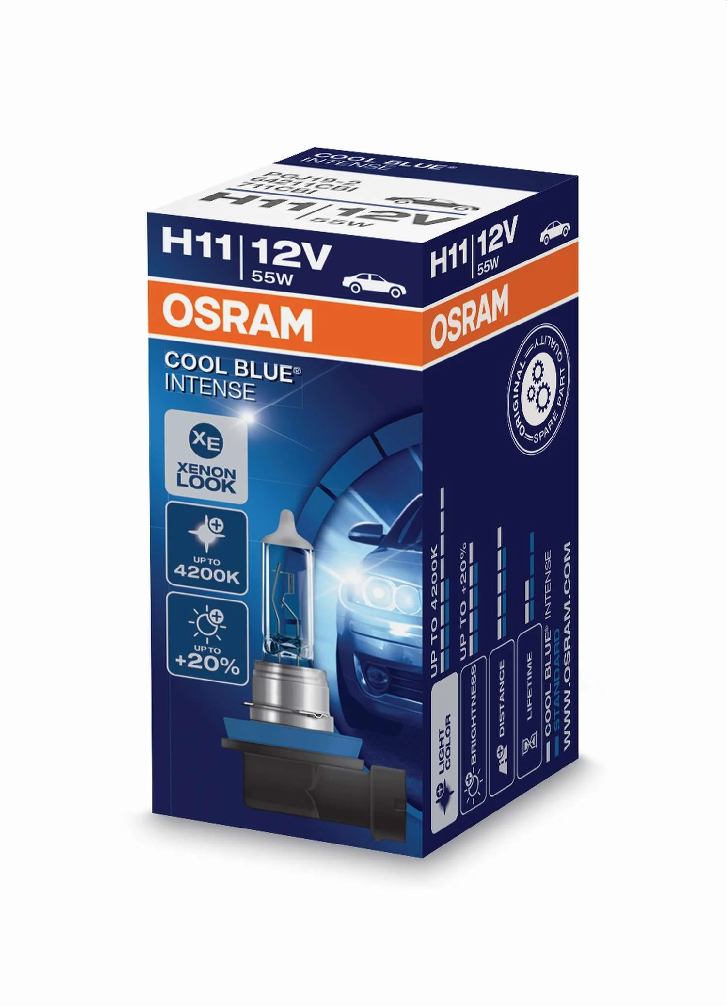 Φωτογραφία προϊόντος: OSRAM H11 12V 55W COOL BLUE INTENSE 4200K Folding Box (64211CBI-FS) 1τμχ