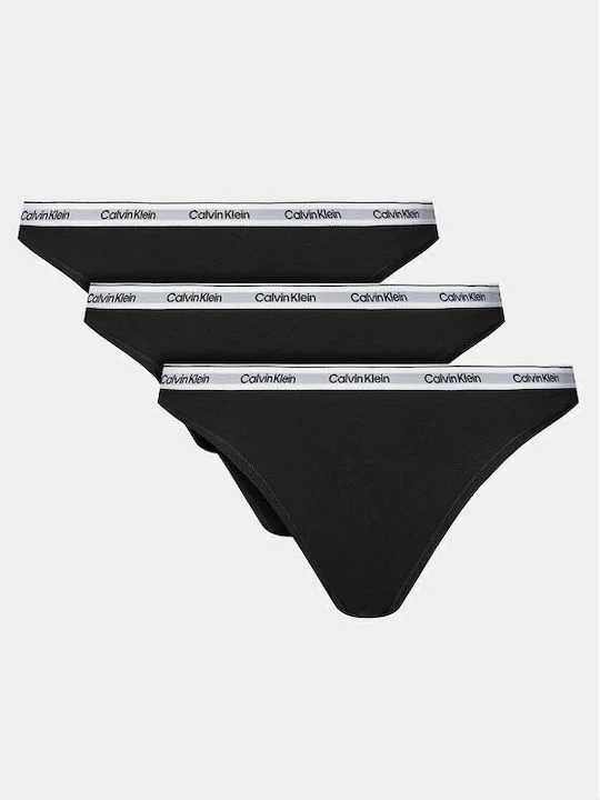 Φωτογραφία προϊόντος: Calvin klein γυναικεία βαμβακερά χαμηλόμεσα σλιπ 3pack μαύρα 000QD5207E-UB1