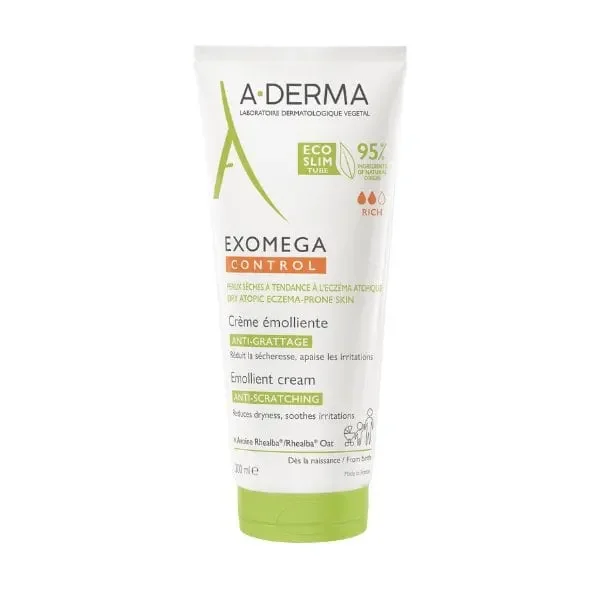 Φωτογραφία προϊόντος: A-DERMA Exomega Control Anti-Scratching Emollient Cream Μαλακτική Κρέμα Προσώπου & Σώματος Ενάντια στον Κνησμό 200ml