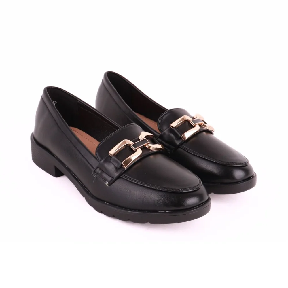 Φωτογραφία προϊόντος: Loafers με χρυσή αγκράφα 5305-1 Μαύρο