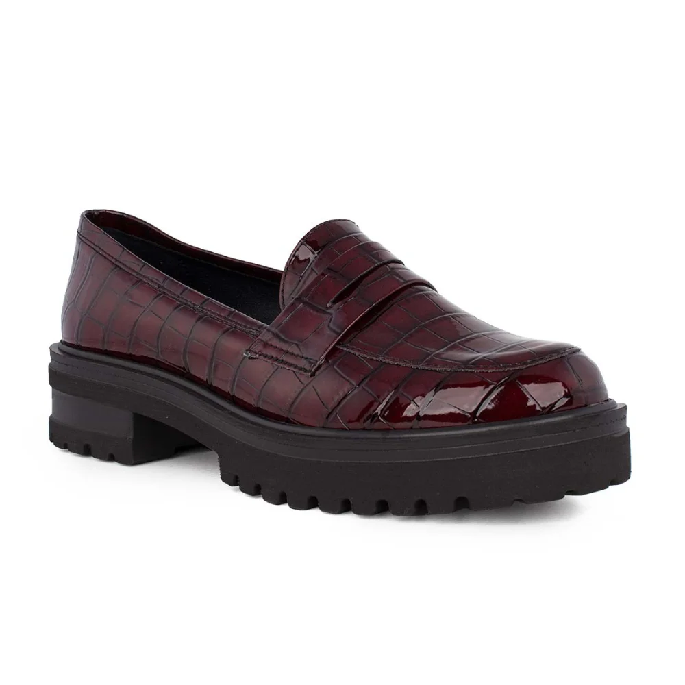 Φωτογραφία προϊόντος: Λουστρίνι Loafers με κροκο σχέδιο 421 Μπορντό