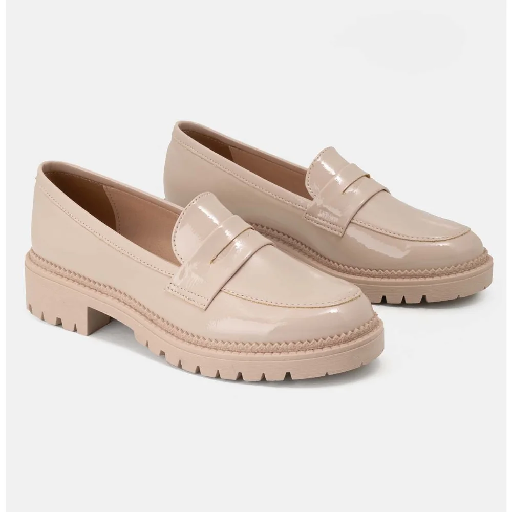 Φωτογραφία προϊόντος: Λουστρίνι Loafers με τρακτερωτή σόλα 417 Nude