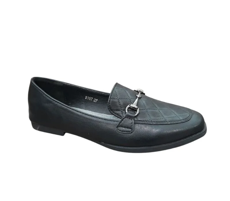 Φωτογραφία προϊόντος: Loafers με αλυσίδα και κροκό λεπτομέρειες 397 Μαύρο