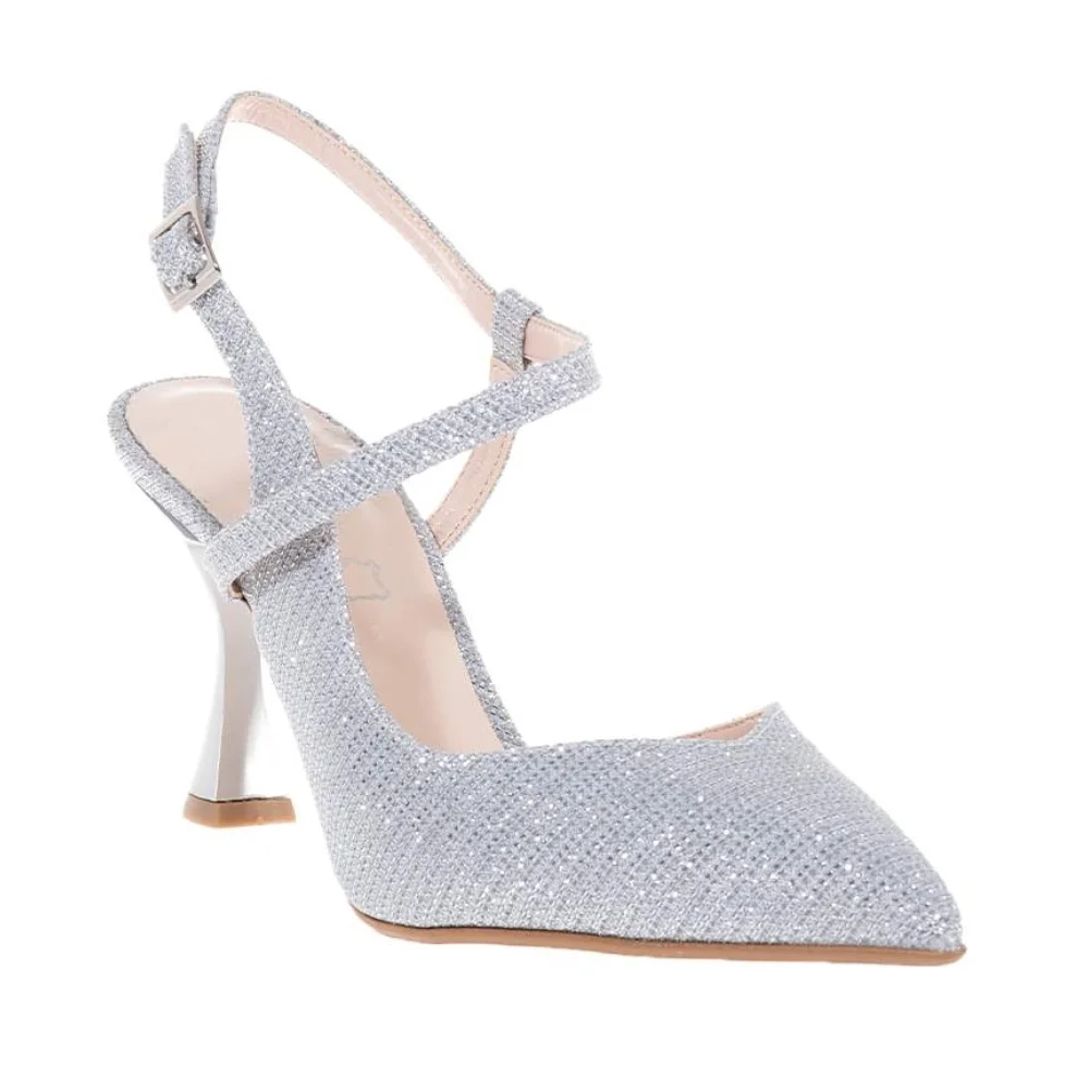 Φωτογραφία προϊόντος: Γόβες slingback με glitter 713 Ασημί