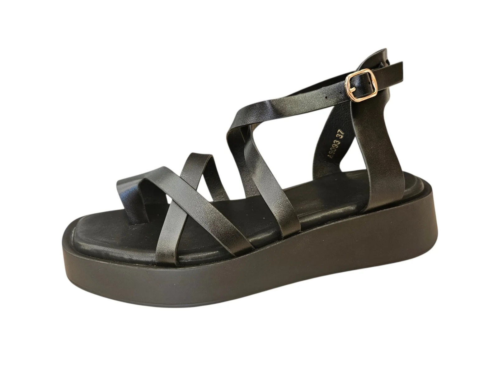 Φωτογραφία προϊόντος: Σανδάλια flatform με toe ring A6093 Μαύρο