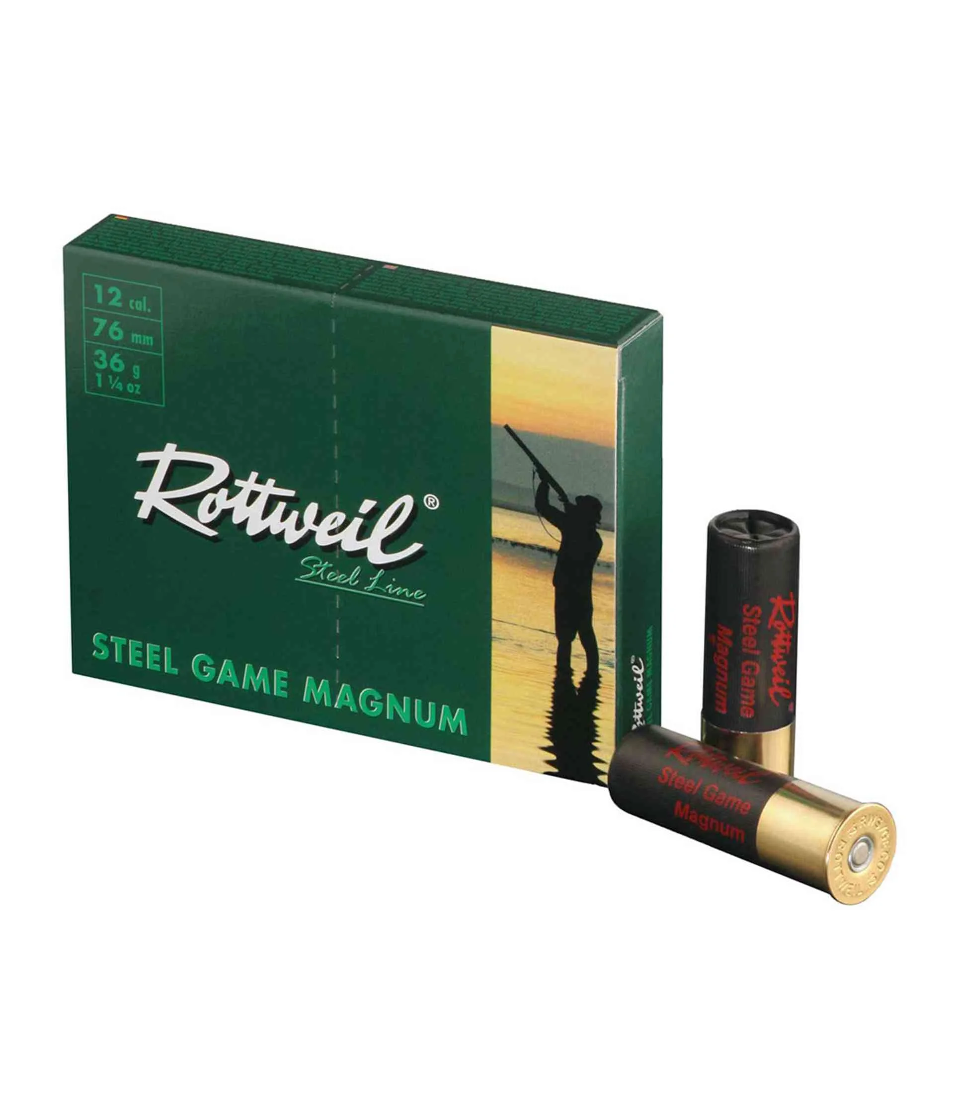 Φωτογραφία προϊόντος: ROTTWEIL MAGNUM STEEL GAME 36γρ, Φυσίγγια με Ατσάλινα Σκάγια