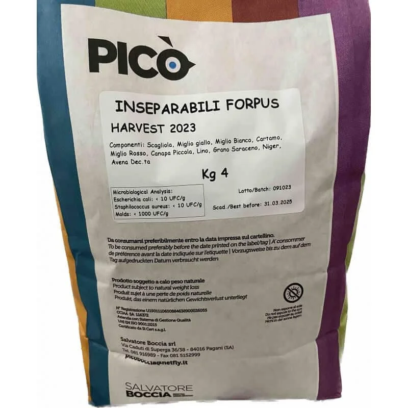 Φωτογραφία προϊόντος: Pico Inseparabili Forpus - Μείγμα για Lovebirds + Parrotlets - 4kg