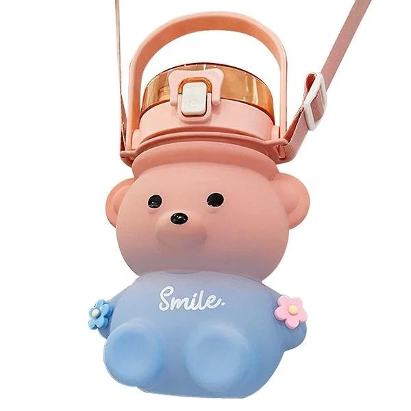 Φωτογραφία προϊόντος: OEM Kawaii Bear Μπουκάλι Νερού 1100ML Ροζ -μπλε.