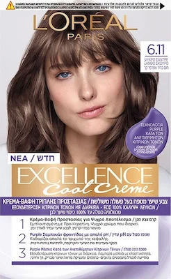 Φωτογραφία προϊόντος: L'Oreal Βαφή Μαλλιών Excellence 48ml | Απόχρωση No 6.11
