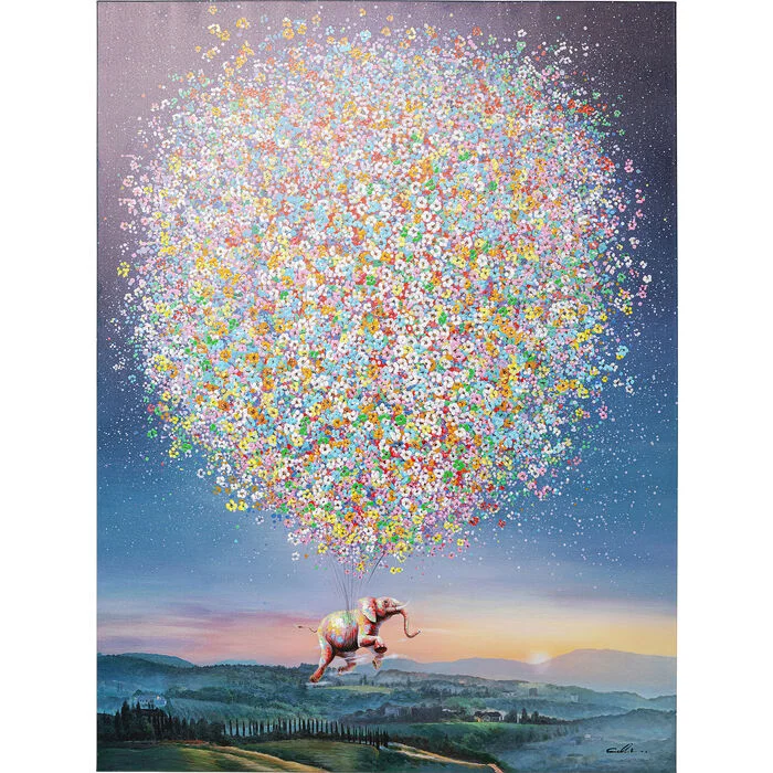 Φωτογραφία προϊόντος: KARE Πίνακας Flying Elephant At Night 120x3.5x160εκ. - Μπλε - 120Μx4Πx160Υ