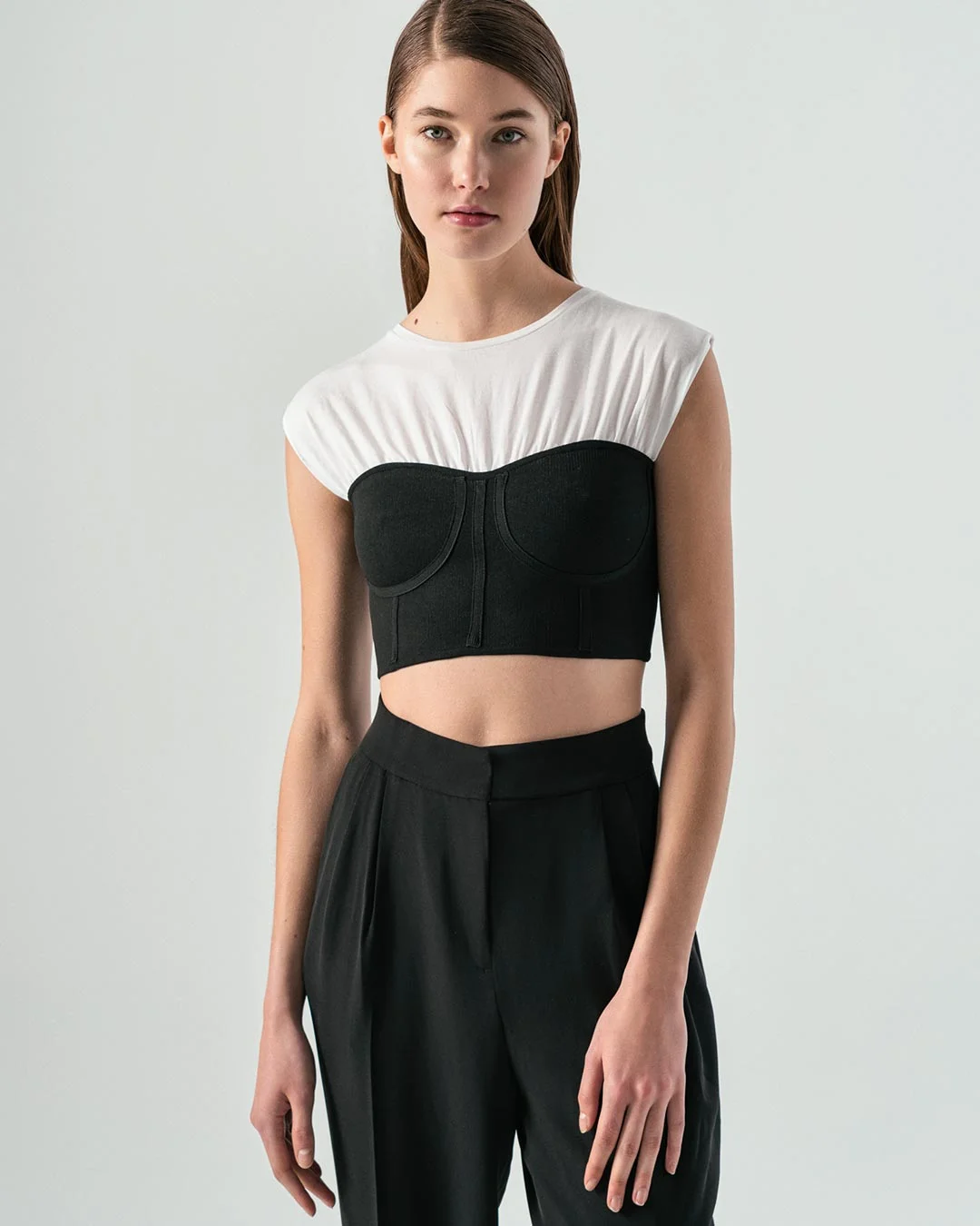 Φωτογραφία προϊόντος: Tailor Made Knitewear Dahlia Bustier - Black/White Tailormade Knitwear