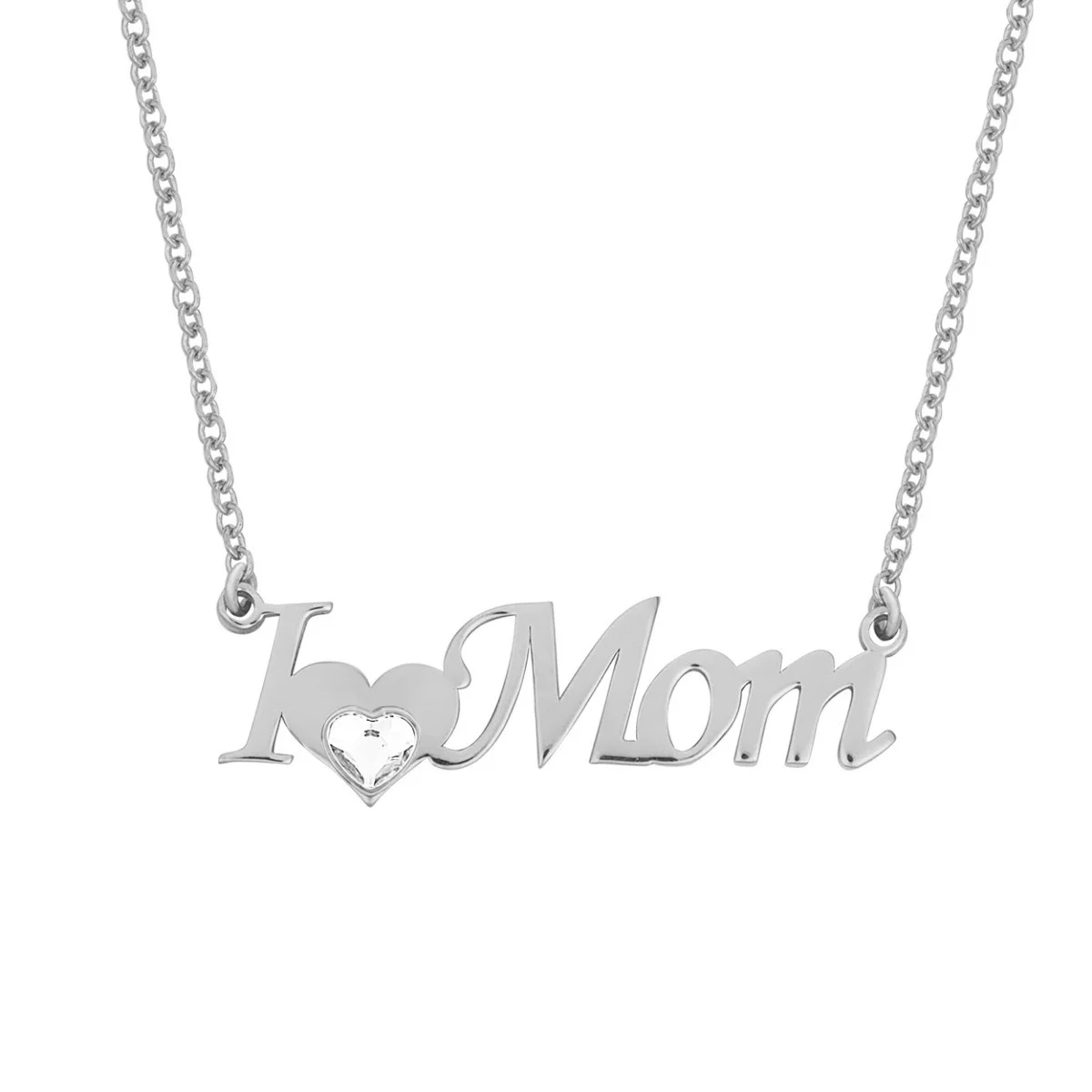 Φωτογραφία προϊόντος: Ασημένιο Κολιέ ( I Love Mom ) με πέτρα P.Q. CRYSTALS / AK-11797L1