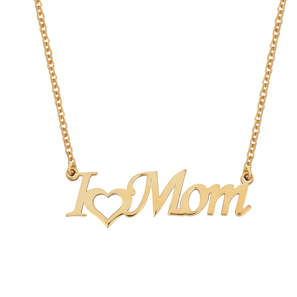 Φωτογραφία προϊόντος: Ασημένιο Κολιέ ( I Love Mom ) σε Χρύσωμα Κ18 / AK-11795G1