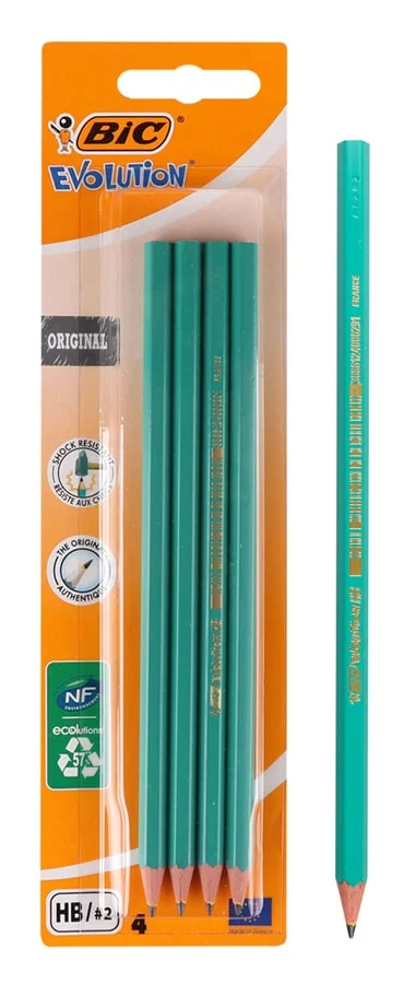 Φωτογραφία προϊόντος: BIC μολύβι γραφίτη 2168902762 Evolution, εξάγωνο, HB, πράσινο, 4τμχ